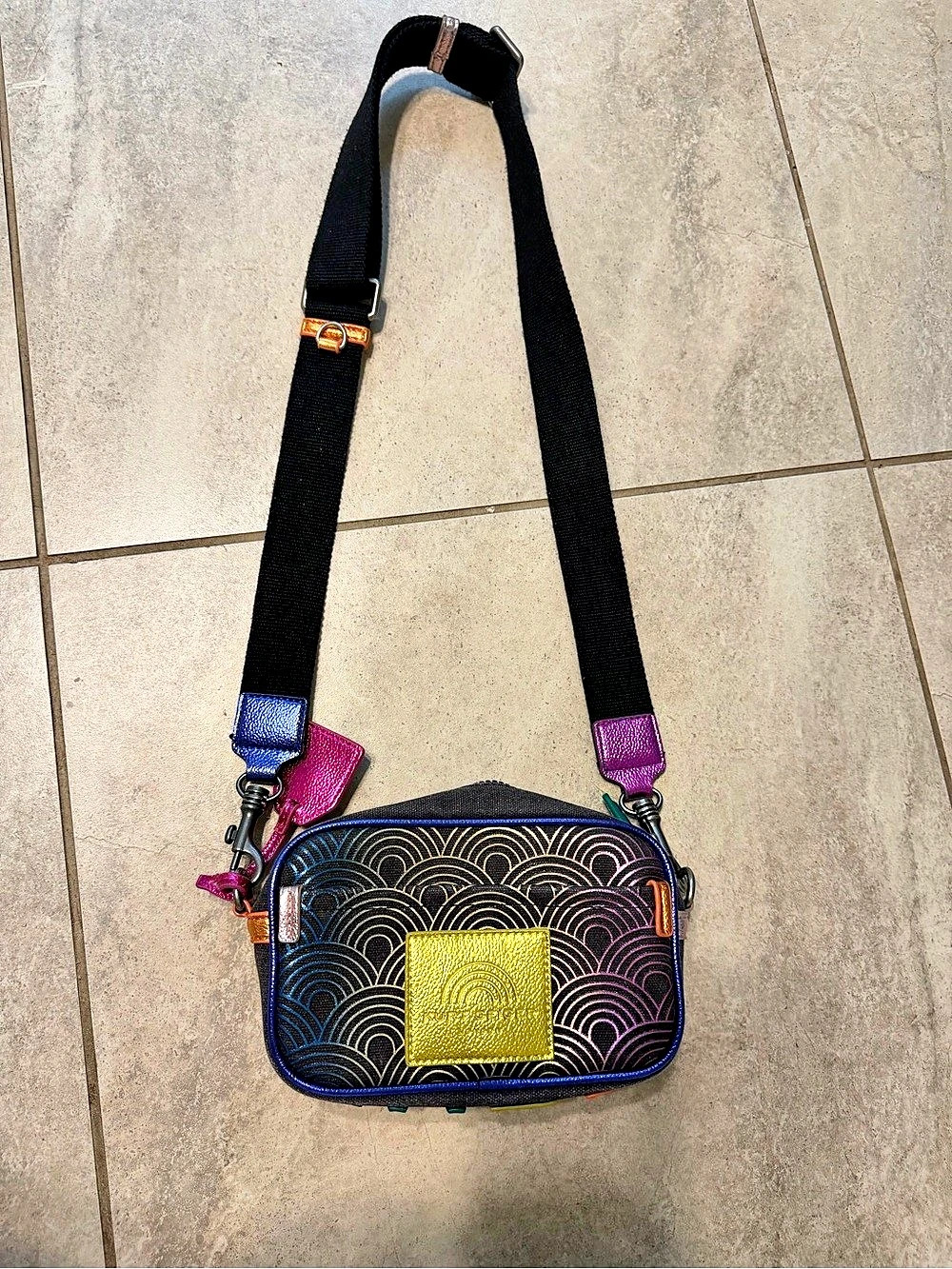Kurt Geiger Geometric Crossbody Bag in Black & Multicolor